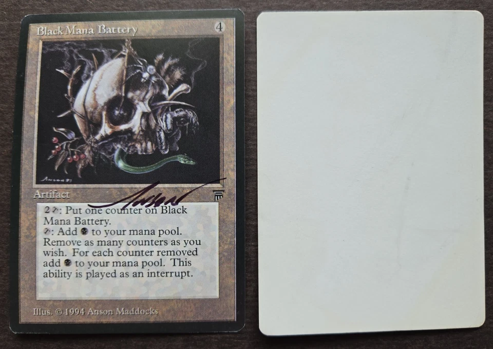 SIGNED MtG Magic Anson Maddocks Artist Proof _ Legends _ BLACK MANA BATTERY _ - Image 1 of 1