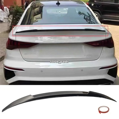 Gloss Black For AUDI A3 A3 Quattro S3 SLine 8Y 2022 2023 2024 2025 Trunk Spoiler - Image 1 of 4