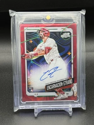 2024 Topps Cosmic Chrome #CCA-CE Christian Encarnacion-Strand Red Rookie Auto /5 - Image 1 of 2