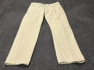 VINTAGE Lee Jeans Herren 36 x 30 khaki abgenutzt Denim gerades Bein Hose hergestellt in den USA - Bild 1 von 14