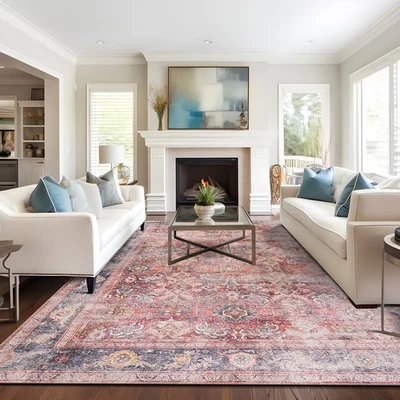 Rugshop Large Rugs Vintage Bordered Machine Washable Rugs Non Slip Rugs 10'x14' - Image 1 of 4