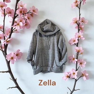 Pullover con capucha gris para mujer talla grande Zella Foto 1 de 2