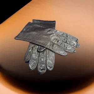 Vintage Bullock’s Italian Leather Women's Gloves Brown W/Rayon Lining Size 8 - Picture 1 of 5