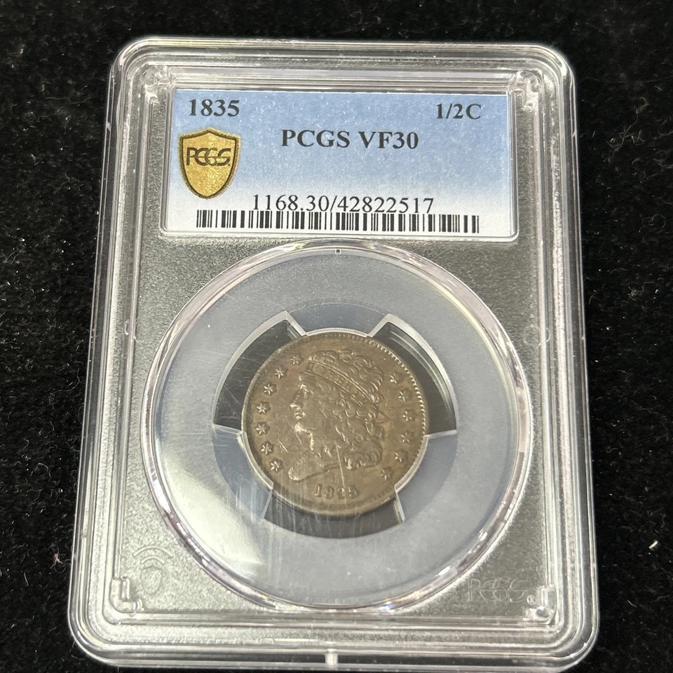 SASA 1835 PCGS VF30 Classic Head Half Cent - Image 1 of 4