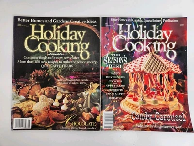 Vtg Christmas Magazine Lot 80s 90s BH&G Holiday Cooking Dinners Desserts Recipes Foto 1 de 4
