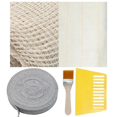 Tappeto Supporto Tessuto Tufting Bordo Strisce per Cucito e Decorazione Casa - Immagine 1 di 4