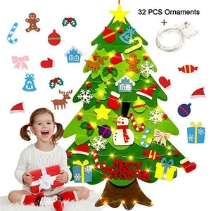 DIY Felt Christmas Tree Set Christmas Party Supplies for Nursery Children Gift - Picture 1 of 10