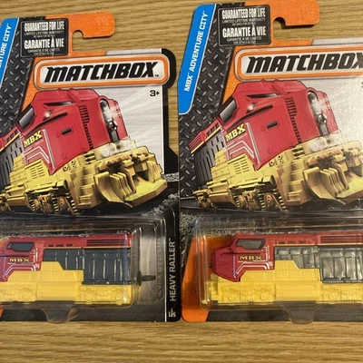 MATCHBOX 2016 #1 HEAVY RAILER FREIGHTER RED TRAIN LOCOMOTIVE RARE LOT OF 2 - Image 1 of 4