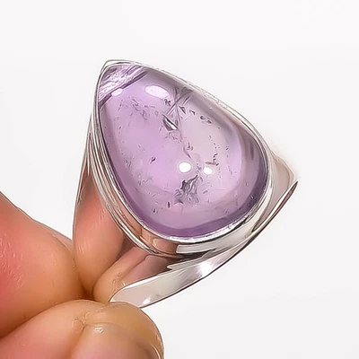 Amatista - Mashamba 925 Plata de Ley Solitario Hecho a Mano Anillo s.9 R23 A399 Foto 1 de 4