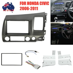 AU Car Radio Double 2 DIN Stereo Fascia Frame Panel Kit For Honda Civic 2006-11 - Picture 1 of 11