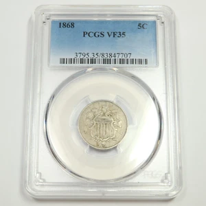 1868 P PCGS VF35 - Shield Nickel - 5c Five Cent US Coin #48969B - Picture 1 of 4