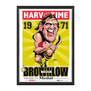 Ian Stewart, 1971 Brownlow Medallist, Harv Time Print Framed - Foto 1 di 1