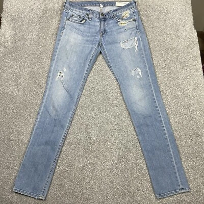 Rag And Bone Dre Jeans Womens 24 (Act. 28x30) Distressed Stretch W1590K510ATW - Image 1 of 4