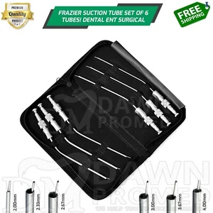 6 Pcs Frazier Suction Tube Diagnostic Instruments FREE Carring Case German Grade - Picture 1 of 8