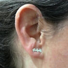 14K White Gold Plated Silver Batman Push Back Stud Earrings For Women