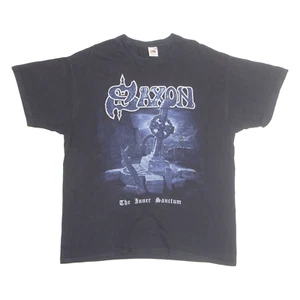 FRUIT OF THE LOOM Saxon Mens Band T-Shirt Black XL - Picture 1 of 6