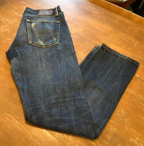 Gustin Slim Raw Blue Denim Mens Distressed Jeans SZ 32 X 30 - Picture 1 of 6