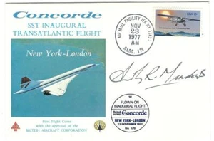 Copertina primo volo Concorde 1977 New York-Londra - firmata Tony Meadows, pilota - Foto 1 di 1