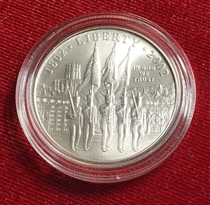 West Point Commemorative 2002 W Silver Dollar BU Air Tite Capsule # 220 - Picture 1 of 2
