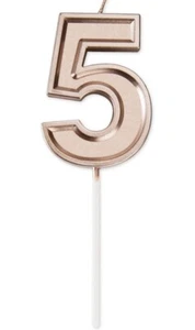 3.94 Inch Rose Gold Oversized Large Number Candles Happy Birthday - Picture 1 of 6