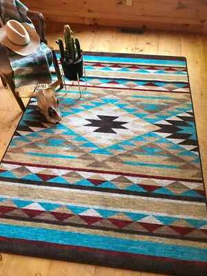 Alfombra Sallisaw Mesa Tan Diamond Southwestern Lodge Country Farmhouse 5'x8' Foto 1 de 4