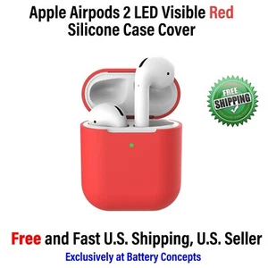 Apple AirPods Custodia Silicone ROSSO per Gen.1 & 2 Apple Airpod Custodia di Ricarica - Foto 1 di 4