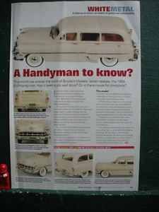 Chevrolet 210 Handyman 1954 Brooklin Model white metal article review creased A - Picture 1 of 1