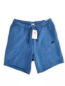 Nike Tech Fleece Shorts DM6519-407 Dark Marina Blue/Black Size Large NEW - Picture 1 of 11