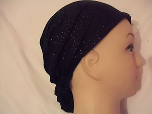 Neues schwarzes glitzerndes Bandana/Du-Rag/Zandana/Mütze 22 Zoll - Bild 1 von 2