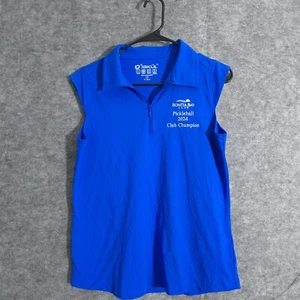 IBKUL Top Shirt Donna Tg M Blu Teal 1/4 Zip Senza Maniche Golf Tennis Pickleball - Foto 1 di 12