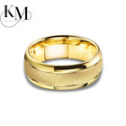 Tungsten Carbide Band for Men - 8mm Gold: Engagement/Anniversary/Wedding Ring