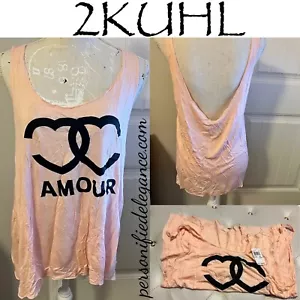 NUEVO 2Kuhl Trend Rosa Amour Relajado Top Sin Tanque Talla XL $24 - Imagen 1 de 14