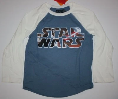 NOVA Camiseta Gráfica Gymboree Meninos Star Wars Manga Raglan 2T 3T 4T 5T Clássica - Imagem 1 de 2