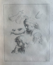Abraham Bloemaert / Frederick Bloemaert Figure Studies Engraving 1740