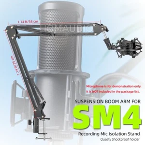 For SHURE SM4 Kit Suspension Microphone Boom Arm Stand Shock Mount Crane Holder - Picture 1 of 8