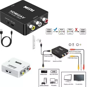 HDMI to AV HD Converter Composite CVBS Audio Video Adapter Wii NES SNES - Picture 1 of 11