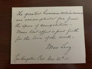 CITA FIRMADA MAX LEVY, CIENTÍFICO, INVENTOR, IMPRESIÓN A MEDIO TONO, RECUENTO DE CÉLULAS SANGUÍNEAS - Imagen 1 de 1