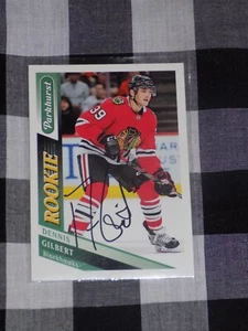 Carta Hockey Dennis Gilbert firmata Parkhurst Chicago Blackhawks Rookie - Foto 1 di 1