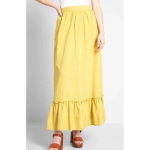 ModCloth Yellow Prairie Much So Maxi Skirt Size Large NWT - Picture 1 of 9
