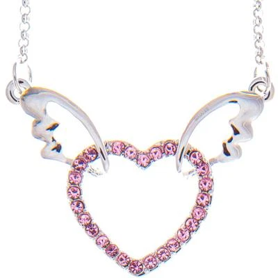Collar Corazón Alado Rosa Chapado en Rodio Matashi para Mujer con Cadena de 16" Regalo Foto 1 de 4