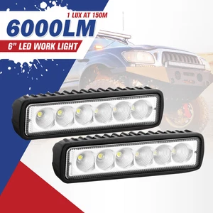Pair 6Inch Led Work Light Bar Flood Reverse Fog Lights 4WD - Picture 1 of 12
