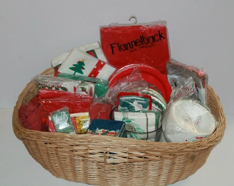 Bulk Lot of Christmas tableware , paper plates, Big Basket Cover