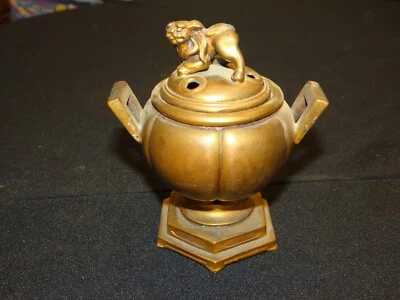 Vintage Cast Brass/Bronze Foo Fu Dog Censer Incense Burner #JB 2081 - Image 1 of 4