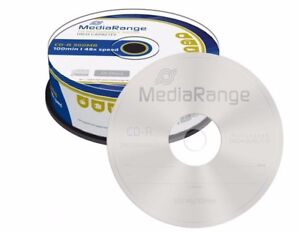 25 MediaRange Branded Blank CD-R discs 48x 100 min CD R 900MB 100 minutes MR222 