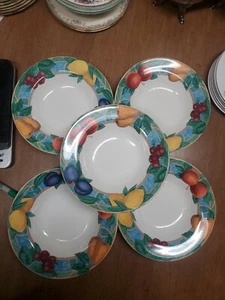 5 FORBIDDEN FRUIT ~ SOUP BOWLS 8.5" #9024,  FROM VICTORIA & BEALE, EUC Bin 132 - Picture 1 of 8