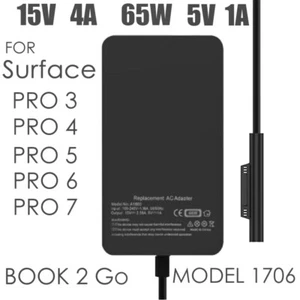 Laptop Charger 65W Adapter Compatible for Microsoft Surface Pro 9/8/X/7/6/5/4/3 - Picture 1 of 12
