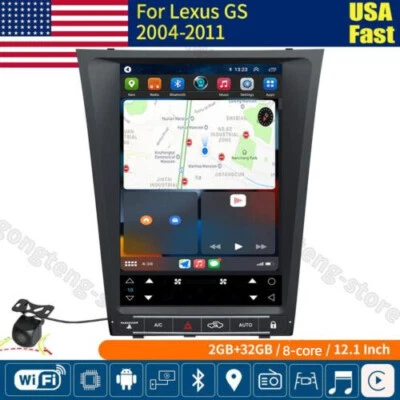 12.1" Car GPS Radio Stereo For Lexus GS300 GS350 GS400 GS450 GS460 Android 2+32G - Image 1 of 4