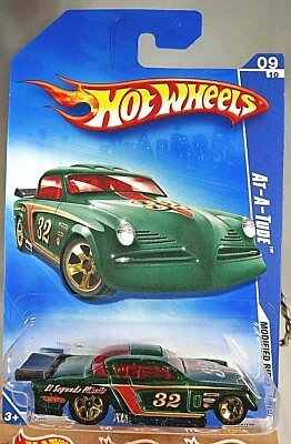 Hot Wheels #165 2009 paseos modificados 9/10 AT-A-TUDE variación verde con 5 radios dorados Foto 1 de 4