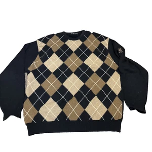 Peter Scott Cashmere Sweater Made in Scotland UMCC Argyle Men's 46 - Montclair - Picture 1 of 9