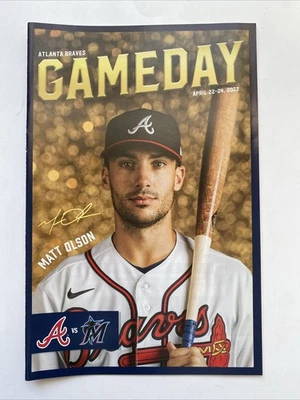 MATT OLSON Atlanta Braves Baseball 2022 Official Gameday Program SGA vs Miami - Image 1 of 2